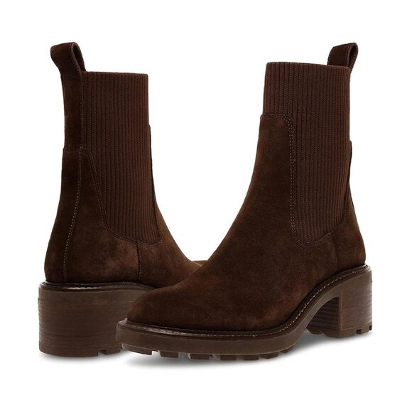 Steve Madden Shoes Kiley Brown Suede Heeled Chelsea Boots